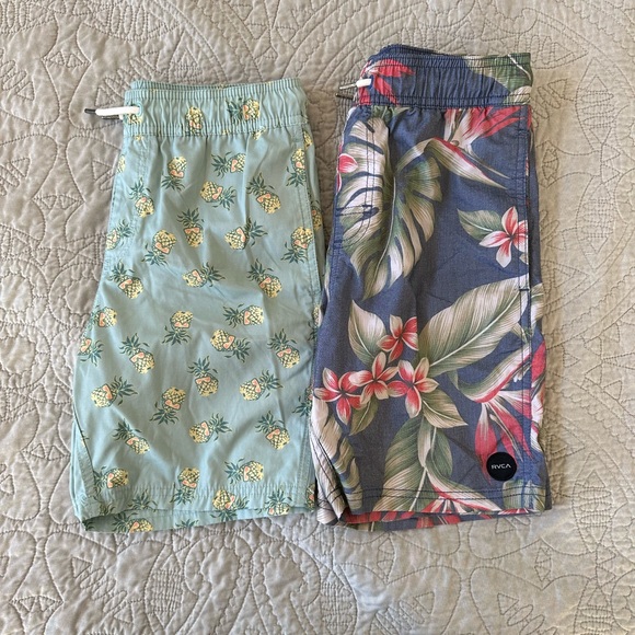 Boys RVCA Swim Trunks - Picture 1 of 5